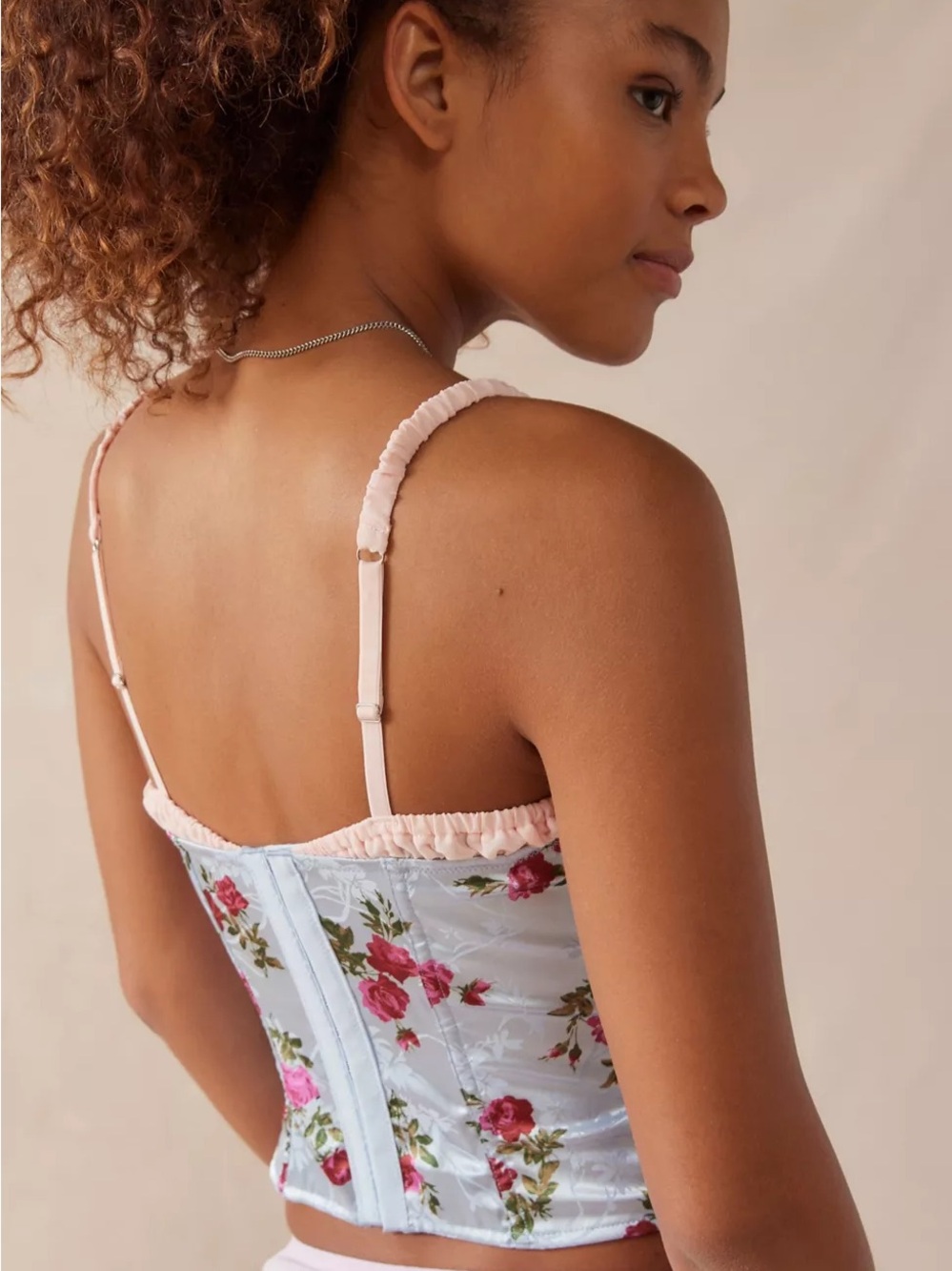 UO urban outfitters Out From Under Juliette Lace-Up Corset floral M coquette - Picture 3 of 10
